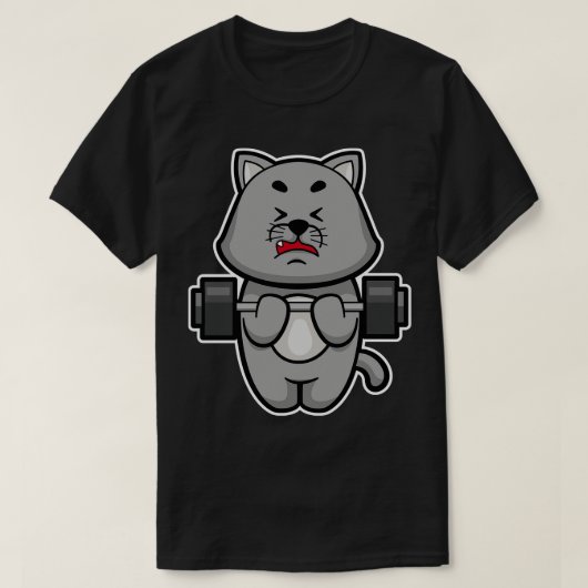 T-shirt Cat Biceps formation avec Barbell (Design devant)