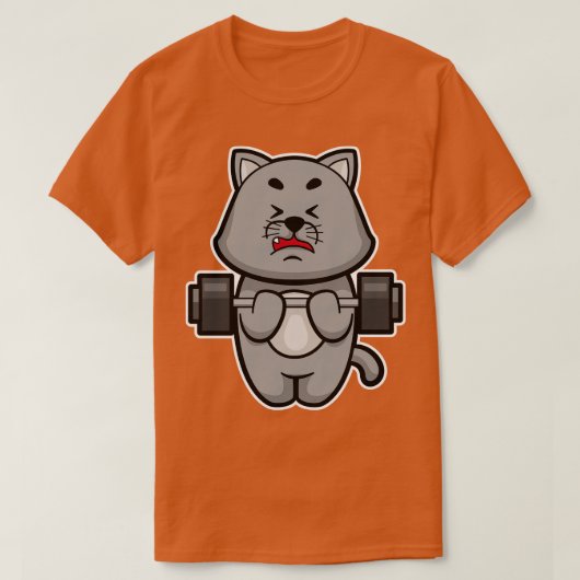 T-shirt Cat Biceps formation avec Barbell (Design devant)