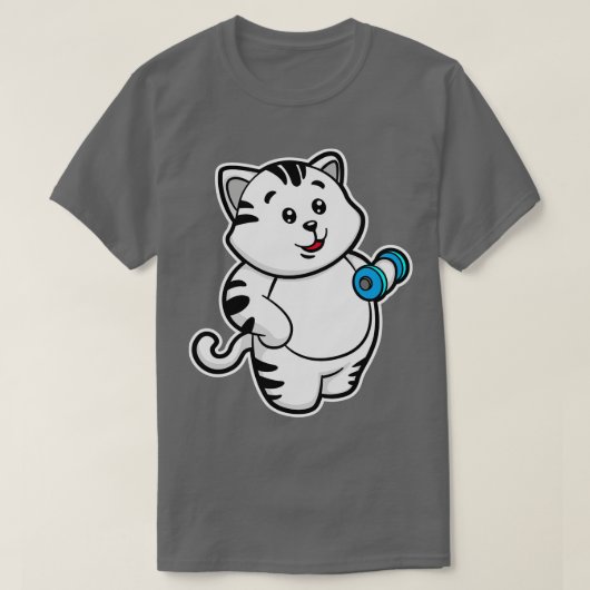 T-shirt Cat Biceps formation avec Dumbbell (Design devant)