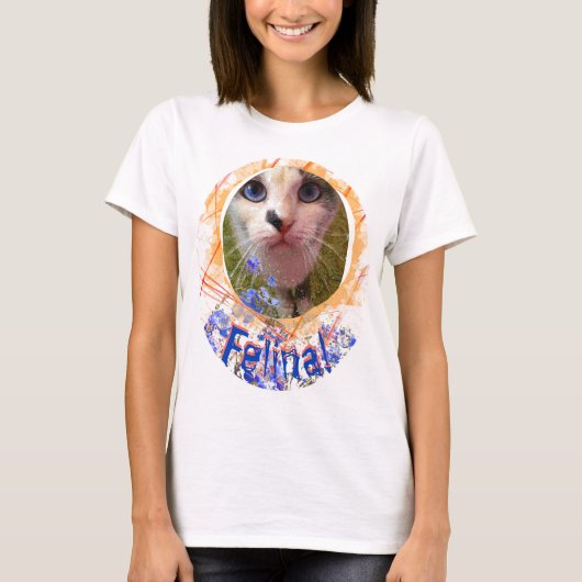 T-shirt Cat Blue Eyes Love Oubliez-moi pas Feline (Devant)