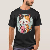 T-shirt Cat Boba Tea Bubble Tea Anime Kawaii Neko Kids Tee (Devant)