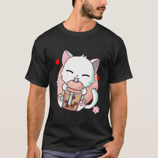 T-shirt Cat Boba Tea Bubble Tea Kawaii Anime Japanese Neko