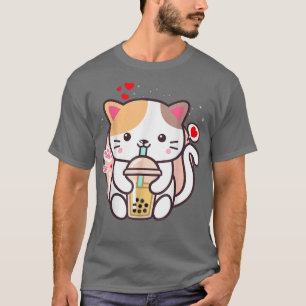 T-shirt Cat Boba Tea Bubble Tea Kawaii Anime Japanese Neko