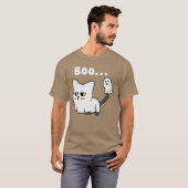 T-shirt Cat Boo Ghost Cute Kitty Spooky Funny Halloween Me (Devant entier)