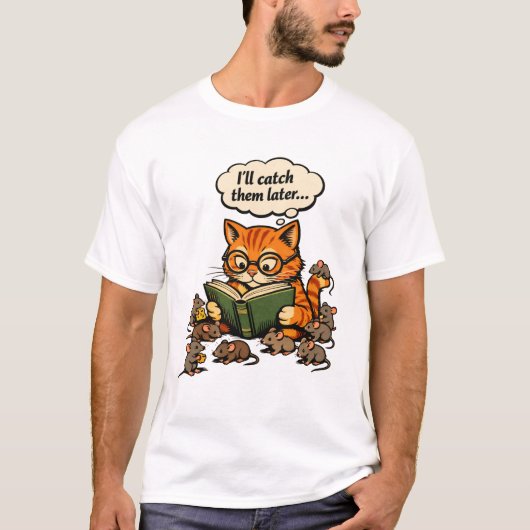 T-shirt cat book (Devant)
