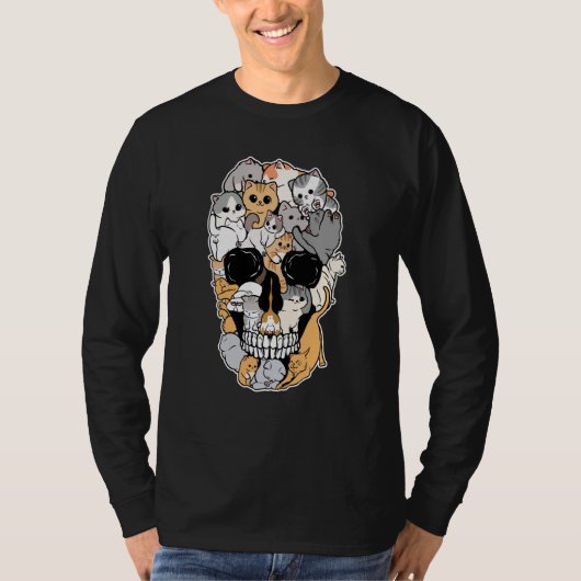 T-shirt Cat Breed Animal Skull Shape Animation Skull (Devant)