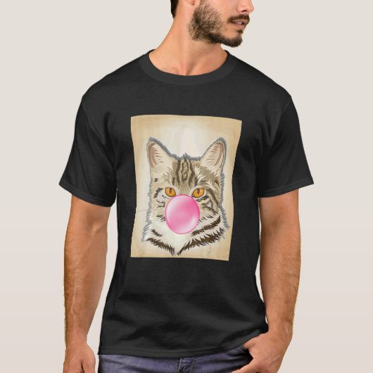 T-shirt Cat Bubble Gum  Feline (Devant)