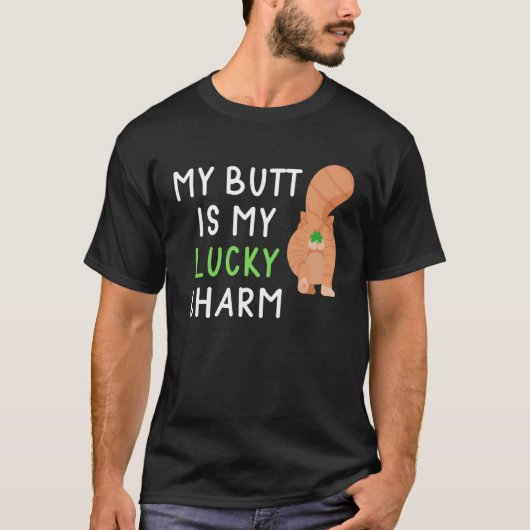 T-shirt Cat Butt St Paddy s Lucky Green Saint Irish Shamro (Devant)