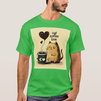 T-shirt Cat Café Aimer mignon Funny Kitty Coeur Mug