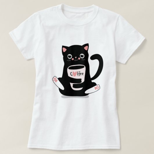 T-shirt Cat Café Cute (Design devant)