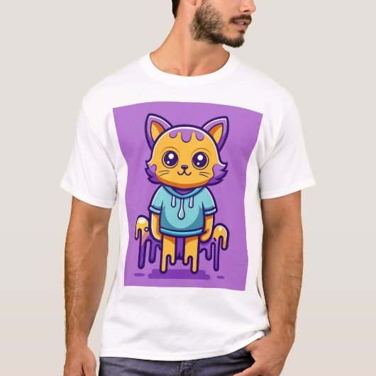 T-shirt cat cartoon (Devant)