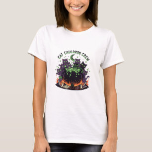 T-shirt Cat Cauldron Crew - Cute Halloween Chats Femme