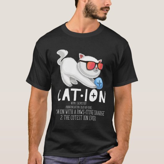 T-shirt Cat Chimie Enseignant Cation Elet (Devant)