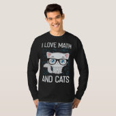 T-shirt Cat Christian Gif I Love Math And Cats (Devant entier)