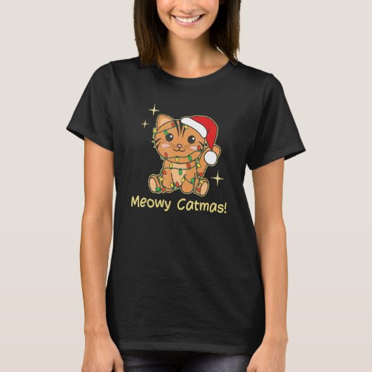 T-shirt Cat Christmas Animals Cute Cats Meowy Catmas 6 (Devant)