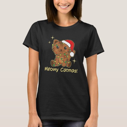 T-shirt Cat Christmas Animals Cute Cats Meowy Catmas 7 (Devant)