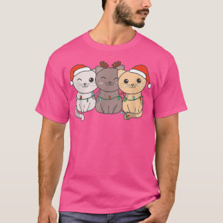 T-shirt Cat Christmas Animaux mignons Chats
