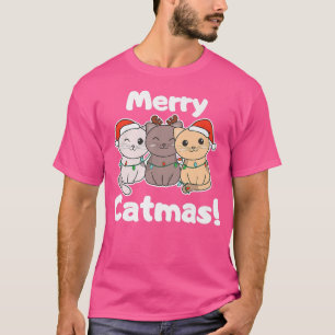 T-shirt Cat Christmas Animaux mignons Chats Joyeux Catmas