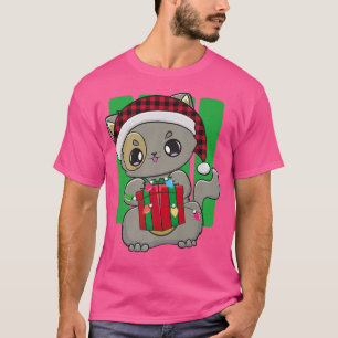 T-shirt Cat Christmas Eve Kitten Chibi Cute Kawaii Anime S