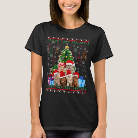 T-shirt Cat Christmas Funny Ugly Women Men Merry Gift (Devant)