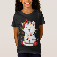 Cat Christmas Lights kitty Portrait Neige