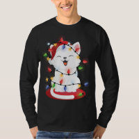 Cat Christmas Lights kitty Portrait Neige