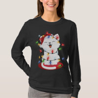 Cat Christmas Lights kitty Portrait Neige