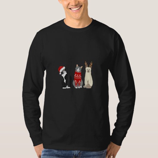 T-shirt Cat Christmas  Meowy Merry Catmas Cat (Devant)