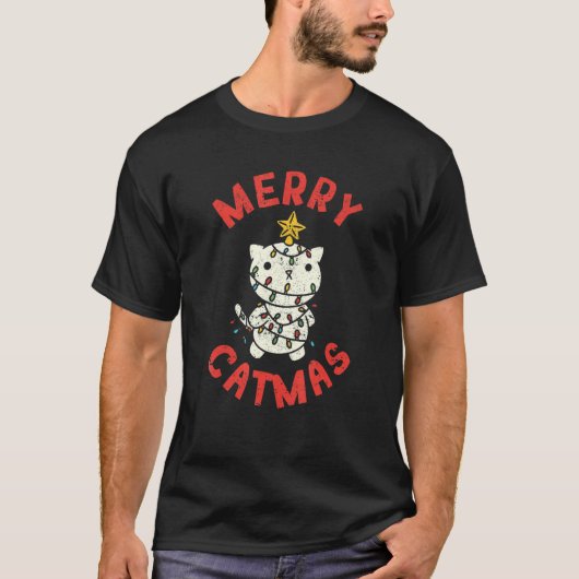 T-shirt Cat Christmas Tree Cats Love Xmas Kitties Merry Ca (Devant)