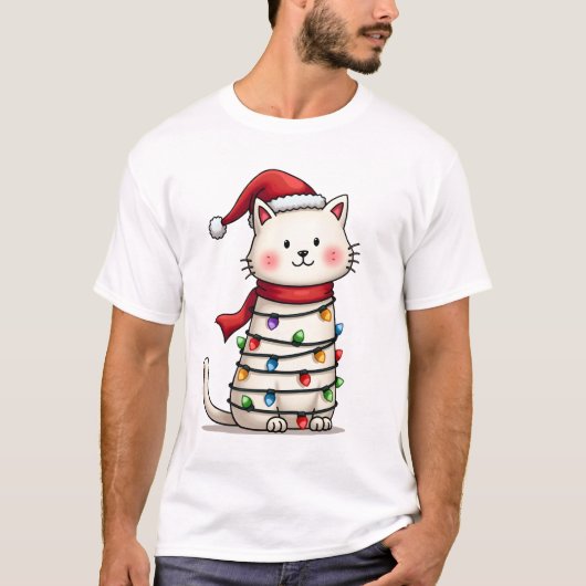 T-shirt Cat Christmas Tree Christmas (6) (Devant)
