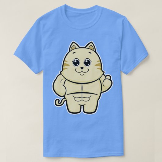 T-shirt Cat Comme Bodybuilder Avec Six Pack (Design devant)
