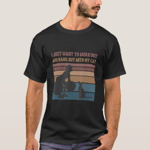T-shirt Cat Cote Je Veux Juste Entraîner Et Accrocher Avec