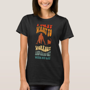 T-shirt Cat Cote Je Veux Juste Entraîner Et Accrocher Avec