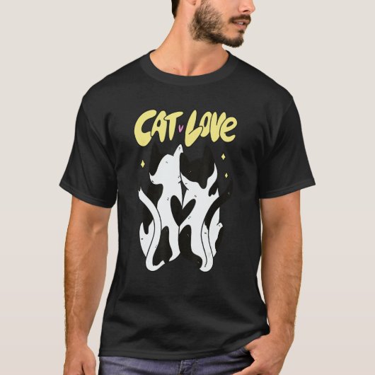 T-shirt Cat Couple Cuddling Love Cats (Devant)