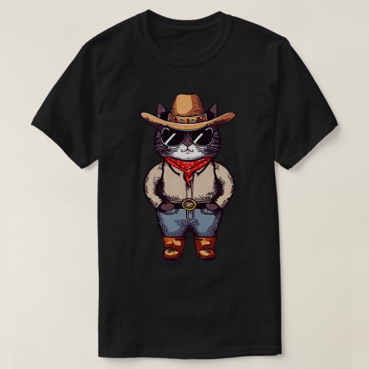 T-shirt Cat Cowboy (Design devant)