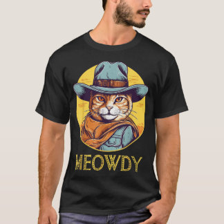 T-shirt Cat Cowboy Femme Femme Homme
