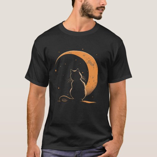 T-shirt Cat Crescent Black Moon Sailor (Devant)