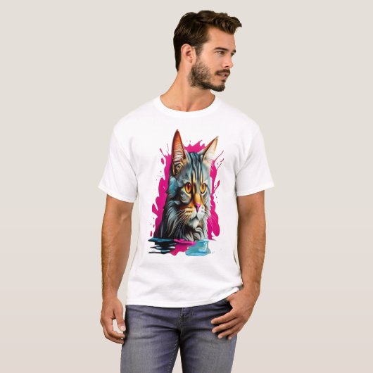 T-shirt Cat Curious (Devant entier)