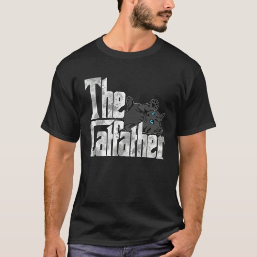 T-shirt Cat Dad The Catfather Crazy Black Cat Father Kitty (Devant)