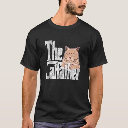 T-shirt Cat Dad The Catfather Crazy Cat Father Kitty Daddy (Devant)