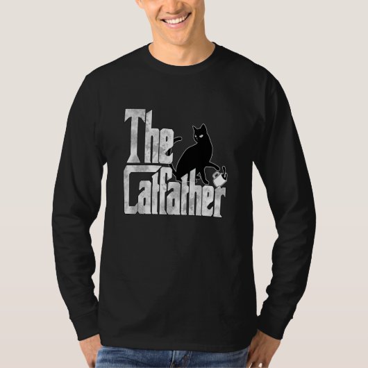 T-shirt Cat Dad The Catfather Crazy Coffee Cat Father Kitt (Devant)