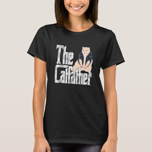 T-shirt Cat Dad The Catfather Crazy Cool Cat Father Kitty (Devant)