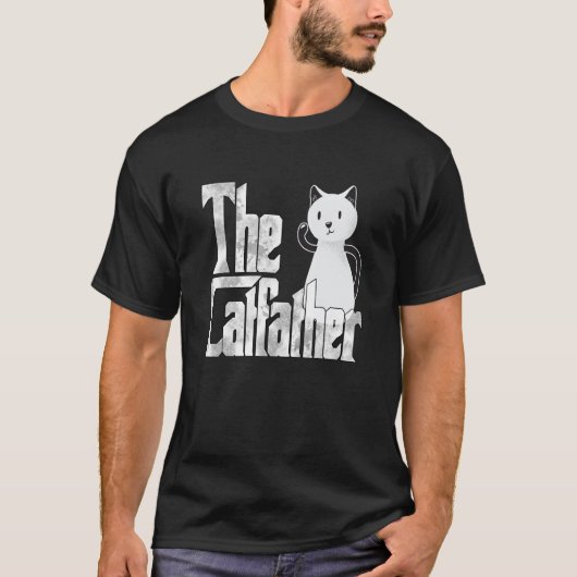 T-shirt Cat Dad The Catfather Crazy Cute Cat Father Kitty  (Devant)