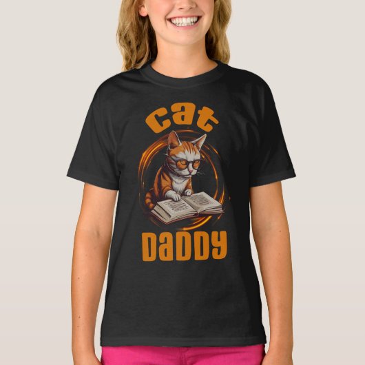 T-shirt Cat Daddy Lecture (Devant)
