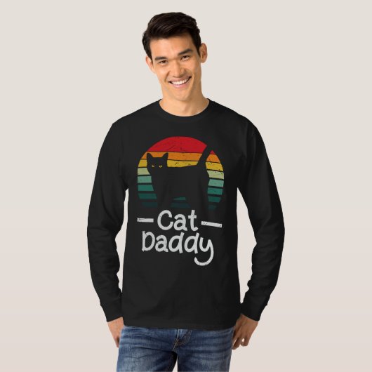 T-shirt Cat Daddy Mens Long Sleeve (Devant entier)