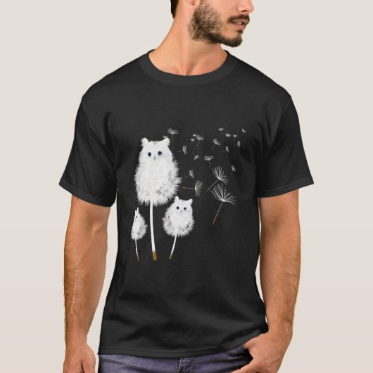 T-shirt Cat Dandelion Flower Cat (Devant)