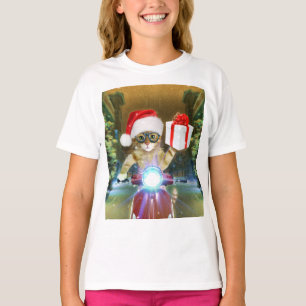 T-shirt Cat dans le Santa Claus a empoisonné les délicieux