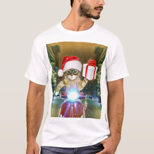 T-shirt Cat dans le Santa Claus a empoisonné les délicieux (Devant)