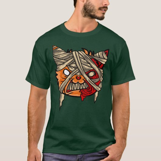 T-shirt Cat de maman Zombie effrayant (Devant)