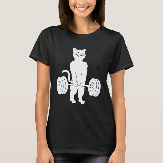 T-shirt Cat Deadlif Powerlifting Kitty Weightlifting Cat (Devant)